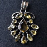 Divine Citrine Crystal Faceted Silver Pendant Jewellery - Womens Jewellery - Baga Ethnik Living Default Title Pendants
