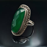 Magnificence Green Onyx Sterling Silver Ring - Baga Ethnik Living Default Title Rings