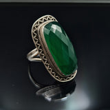 Magnificence Green Onyx Sterling Silver Ring - Baga Ethnik Living Default Title Rings