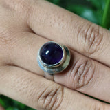 Handcrafted Amethyst Crystal Silver Sterling Ring - Baga Ethnik Living Default Title Rings