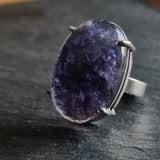 Eternal Blue Sunstone Crystal Silver Sterling Ring - Baga Ethnik Living Default Title Rings