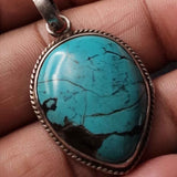 Vintage Turquoise Sterling Silver Pendant - Baga Ethnik Living Default Title Pendants
