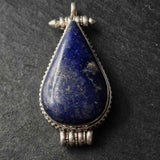 Vintage Handmade Lapis Lazuli and Sterling Silver Ghau Pendent Amulet - Baga Ethnik Living Default Title Pendants