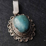 Vintage Turquoise Silver Sterling 925 Pendant - Baga Ethnik Living Default Title Pendants