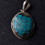 Charming Vintage Turquoise Silver Sterling Pendant - Baga Ethnik Living Default Title Pendants