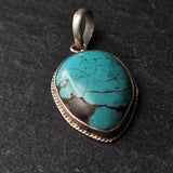 Vintage Turquoise Sterling Silver Pendant - Baga Ethnik Living Default Title Pendants