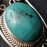 Handcrafted Turquoise & Silver Pendant – Tibetan Silver, Vintage-Inspired Design - Baga Ethnik Living Default Title Pendants