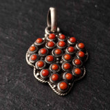 Handcrafted Himalayan Cabochon Coral Silver Sterling 925 Pendant - Baga Ethnik Living Default Title Pendants