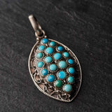 Handcrafted Vintage Turquoise Silver Sterling Pendant - Baga Ethnik Living Default Title Pendants