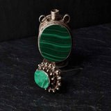Vintage Malachite Snuff Bottle Pendant - Baga Ethnik Living Default Title Pendants