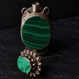 Vintage Malachite Snuff Bottle Pendant - Baga Ethnik Living Default Title Pendants