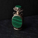 Vintage Malachite Snuff Bottle Pendant - Baga Ethnik Living Default Title Pendants