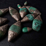Vintage Turquoise and Silver Beads - Baga Ethnik Living Default Title Pendants