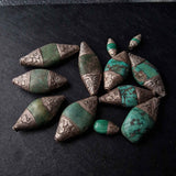 Vintage Turquoise and Silver Beads - Baga Ethnik Living Default Title Pendants