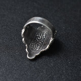 Vintage Coral and Turquoise Stones Tibetan Silver Ring - Baga Ethnik Living Coral - Ring size UK-T Rings