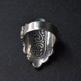 Vintage Coral and Turquoise Tibetan Silver Ring - Baga Ethnik Living Ring size- UK Q Rings