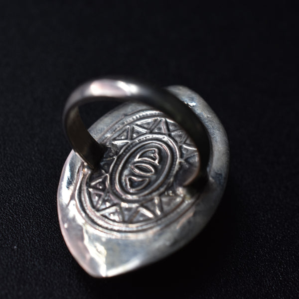 Handmade Garnet Tibetan Sterling Silver 925 Ring