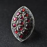 Handmade Garnet Tibetan Sterling Silver 925 Ring - Baga Ethnik Living Default Title Rings