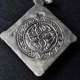 Tibetan Turquoise & Coral Pendant with Auspicious Symbols