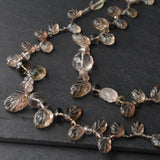 Handmade Smoky Quartz Leafy Layered Gemstone Necklace - Boho Jewellery - Baga Ethnik Living Default Title Necklaces