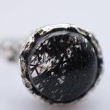 Extravagant Handcrafted Black Rutilated Quartz Silver Ring - Baga Ethnik Living Default Title Rings