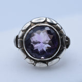 Handmade Faceted Amethyst Crystal Sterling Silver 925 Ring - Baga Ethnik Living Default Title Rings