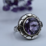 Handmade Faceted Amethyst Crystal Sterling Silver 925 Ring - Baga Ethnik Living Default Title Rings