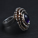 Flower Power Amethyst Crystal Ring - Baga Ethnik Living Default Title Rings