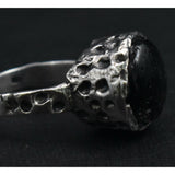 Extravagant Handcrafted Black Rutilated Quartz Silver Ring - Baga Ethnik Living Default Title Rings
