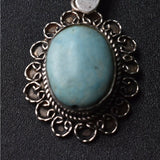 Vintage Turquoise Cabochon Silver Sterling 925 Pendant - Baga Ethnik Living Default Title Pendants