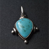 Unique Turquoise Silver Sterling 925 Pendant - Baga Ethnik Living Default Title Pendants