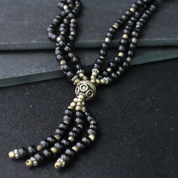 Beautiful Black Onyx Gemstone Beaded Necklace