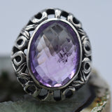 Handmade Himalayan Artisan Amethyst Crystal Ring - Baga Ethnik Living Default Title Rings