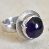 Handcrafted Amethyst Crystal Silver Sterling Ring - Baga Ethnik Living Default Title Rings