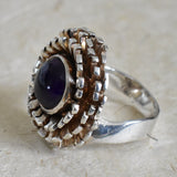 Flower Power Amethyst Crystal Ring - Baga Ethnik Living Default Title Rings