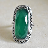 Magnificence Green Onyx Sterling Silver Ring - Baga Ethnik Living Default Title Rings