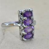 Handmade 925 Silver Sterling Amethyst Ring Gift Idea - Baga Ethnik Living Default Title Rings