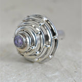 Handmade Amethyst Spiral Silver 925 Ring - Baga Ethnik Living Default Title Rings