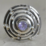 Handmade Amethyst Spiral Silver 925 Ring - Baga Ethnik Living Default Title Rings