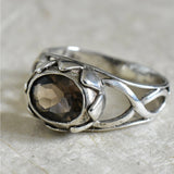 Faceted Smoky Quartz Silver Sterling 925 Ring - Baga Ethnik Living Default Title Rings