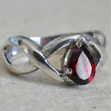 Handmade Himalayan Garnet Red Silver Ring - Baga Ethnik Living Default Title Rings