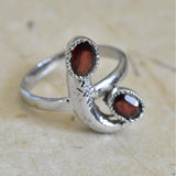 Warm Delights Garnet Red Silver Ring - Baga Ethnik Living Default Title Rings