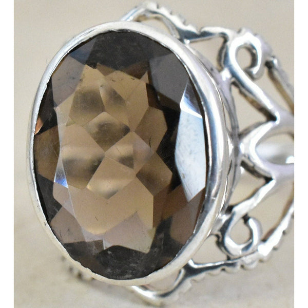 Touch Of Grace Smoky Quartz Ring - Sterling Silver Jewelry | Baga Ethnik Living