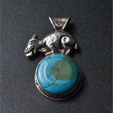Turquoise Cabochon Pendant - Baga Ethnik Living Default Title Pendants
