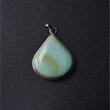 Vintage-Style Tibetan Turquoise Teardrop Pendant – Handmade 925 Sterling Silver - Baga Ethnik Living Default Title Pendants