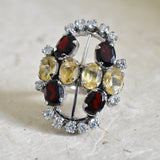 Luxurious Garnet and Citrine Silver Sterling 925 Ring - Baga Ethnik Living Default Title Rings