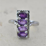 Handmade 925 Silver Sterling Amethyst Ring Gift Idea - Baga Ethnik Living Default Title Rings