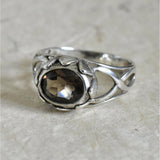 Faceted Smoky Quartz Silver Sterling 925 Ring - Baga Ethnik Living Default Title Rings