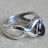 Handmade Himalayan Garnet Red Silver Ring - Baga Ethnik Living Default Title Rings