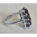 Himalayan Gemstone Red Garnet 925 Silver Sterling Ring Gift for Her - Baga Ethnik Living Default Title Rings